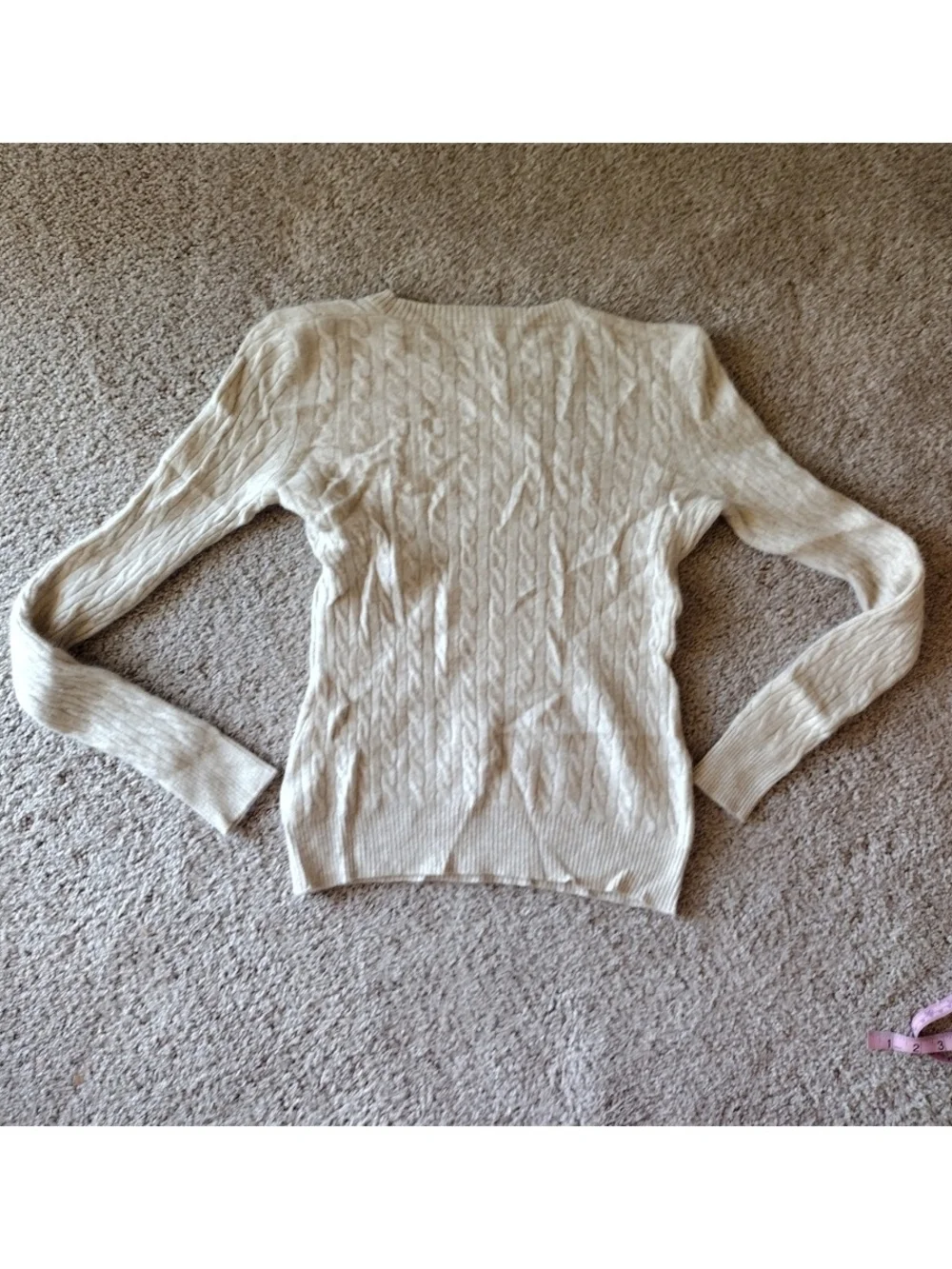 Antonio Melani Cashmere Beige Cable Knit Women's Sweater L - Picture 2 of 16